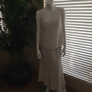 Eileen Fisher Skirt and Top with beaded shawl